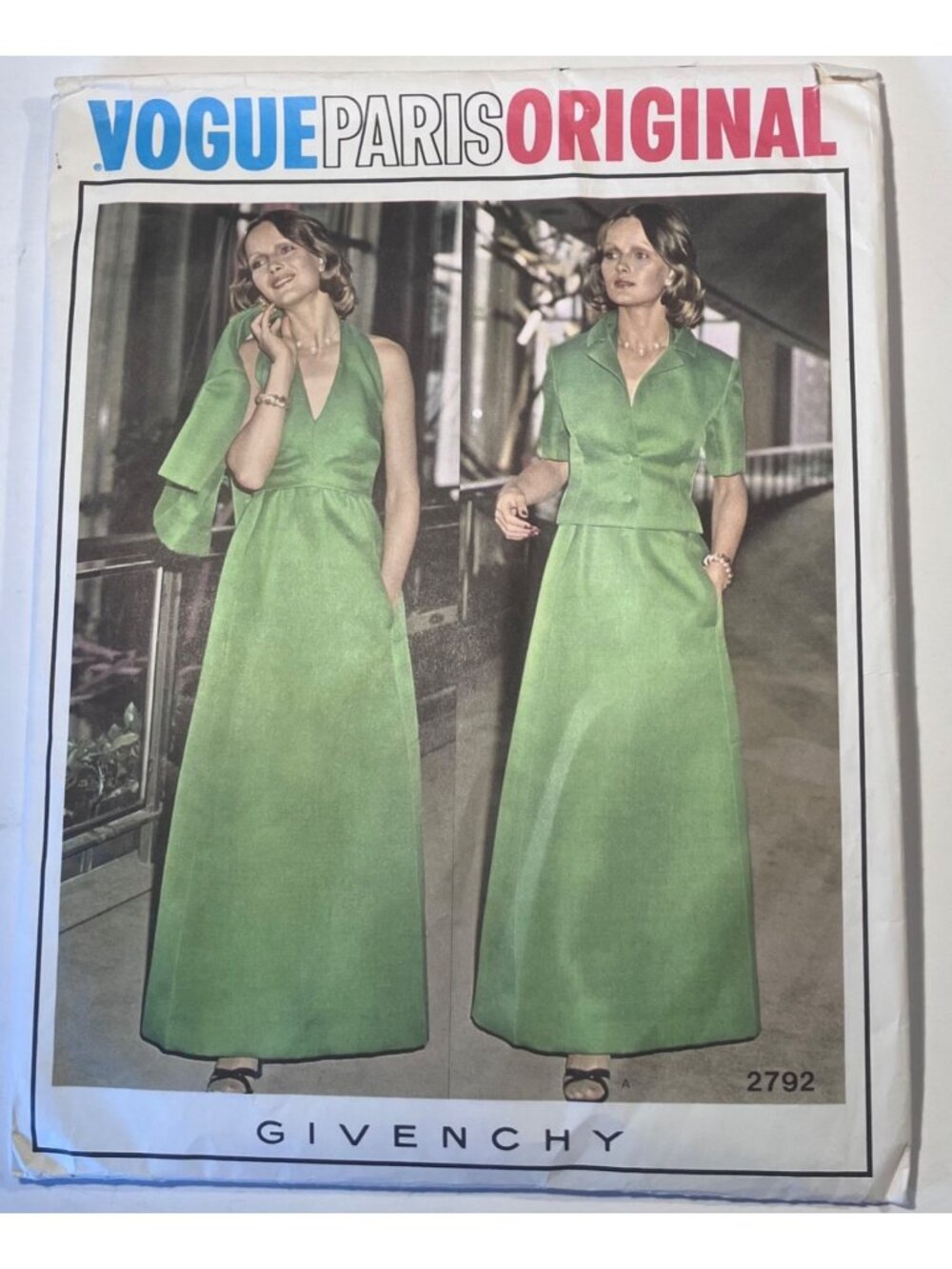 70s Vogue 2792 Givenchy Paris Original Pattern Halter Dress Jacket Sz 12 B34 FF